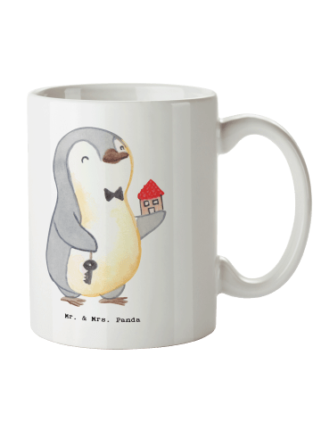 Mr. & Mrs. Panda Kaffeetasse Immobilienkaufmann Herz ohne Spruch in Weiß