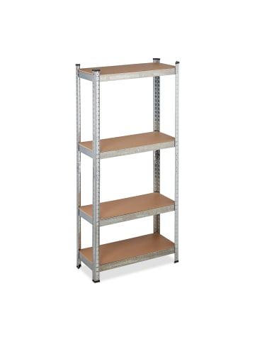 relaxdays Schwerlastregal in Silber - (B)70 x (H)150 x (T)30 cm
