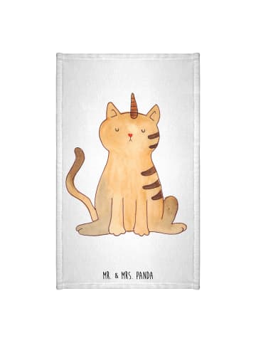 Mr. & Mrs. Panda Kinderhandtuch Einhorn Katze ohne Spruch in Weiß