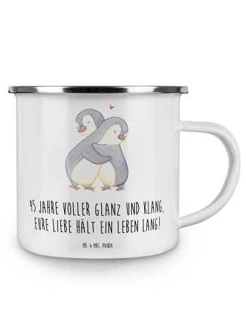 Mr. & Mrs. Panda Kaffeebecher 45. Hochzeitstag Messinghochzeit m... in Weiß