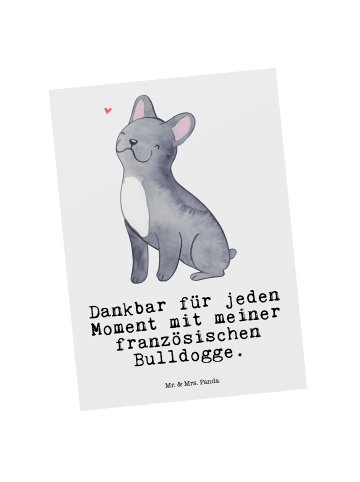 Mr. & Mrs. Panda Postkarte Französische Bulldogge Moment mit Spruch in Weiß