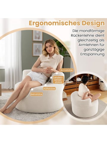 COSTWAY Sessel rund 200 kg Belastbar in Weiß