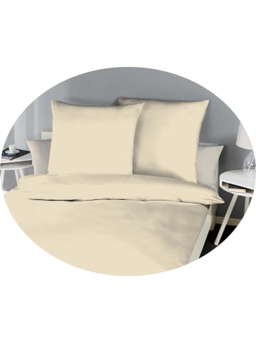 kaeppel 2 tlg. Biber Bettwäsche 200x200cm Uni in Creme
