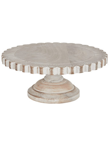 Beliani Serviergeschirr MEMFIS in Heller Holzfarbton/Weiß - (W) 30 x (H) 12 x (L) 30 cm