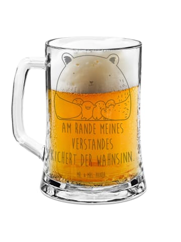 Mr. & Mrs. Panda Gravur Bierkrug Bär Gefühl mit Spruch in Transparent