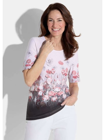 GOLDNER Kurzgröße:  Shirt in weiß / grau / rot / gemustert