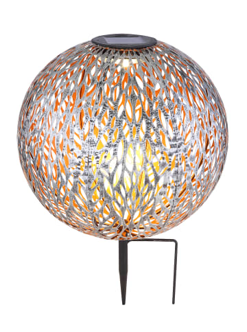 Globo lighting Solarleuchte "SOLARLEUCHTE METALL SILBERGRAU, 1XLED" in gray