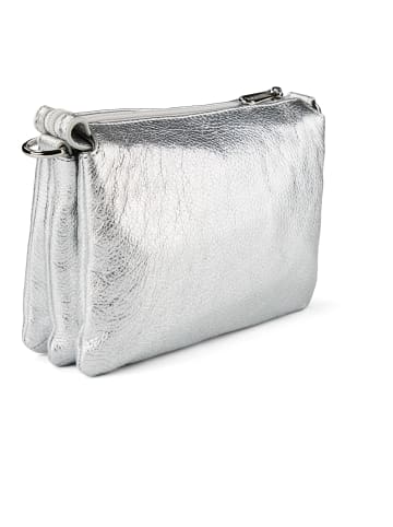 Mandarina Duck Mellow Metal Umhängetasche Leder 23 cm in silver