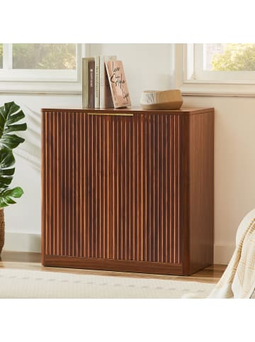 ABRIHOME Sideboard in Braun 80x40x80 cm mit Paneelen höhenverstellbaren Ablagen