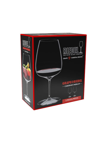 RIEDEL Glas 2er Set Cabernet / Merlot / Cocktail Weingläser Grape 830 ml in transparent