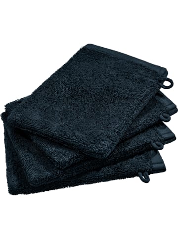 Erwin Müller Frottier, Jacquard Waschhandschuh 4er-Pack Sigmaringen in dunkelgrau
