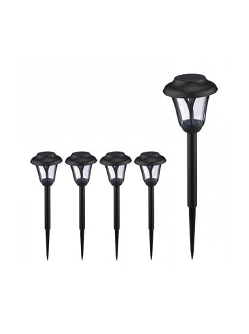 relaxdays 5 x Solarlampe in Schwarz