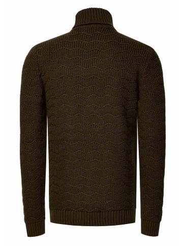 Rusty Neal Schwerer Grobstrick Rollkragen-Pullover in Khaki