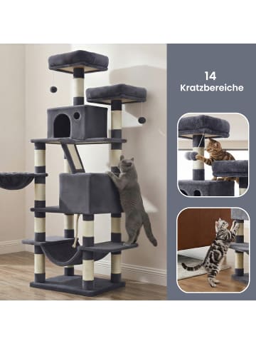 Feandrea Katzenbaum Clawfy in Rauchgrau - (B)45 x (H)165 x (T)54 cm
