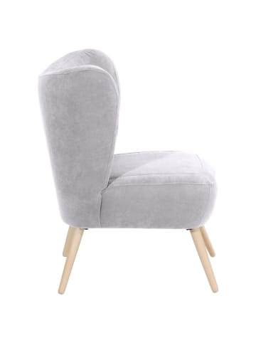 58 aufm Kessel SESSEL Kathy Bezug Veloursstoff Buche natur / silber