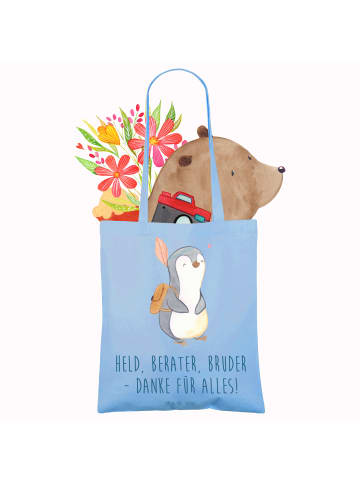 Mr. & Mrs. Panda ToteBag Held Bruder mit Spruch in Sky Blue