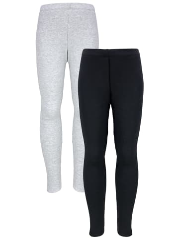 TupTam Mädchen Winter Leggings 2er PACK Gefüttert in schwarz/grau