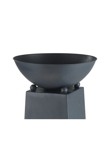 HOBERG LED-Dekosäule Beton-Optik Gingko 70cm 3V grau mit Pflanzschale grau