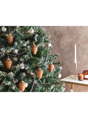 Beliani 6er-Set Weihnachtsbaumkugeln AMBRE in Gold/Silber