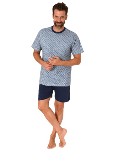 NORMANN kurzarm Schlafanzug Shorty Pyjama print - 78207 in marine