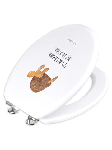 Mr. & Mrs. Panda Toilettendeckel Schildkröte MHerzieren mit Spruch in Weiß