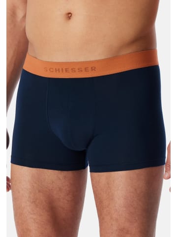 Schiesser Retro Short / Pant 95/5 Cotton in Dunkelblau / orange