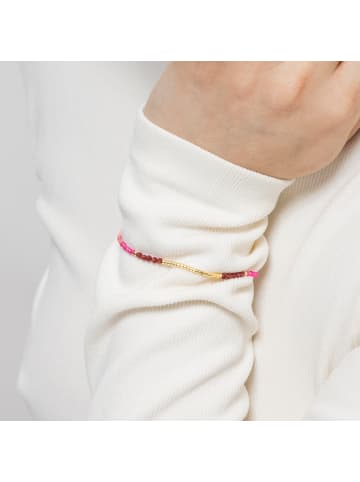 Luxenter Armband aus 925er Sterlingsilber und rosa Kristall mit 18k Gelbgold-Finish