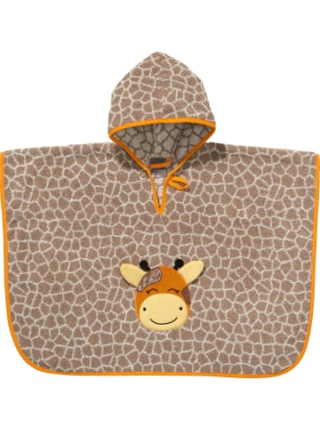 Erwin Müller Frottier Kinder-Poncho mit Kapuze in hellbraun/natur