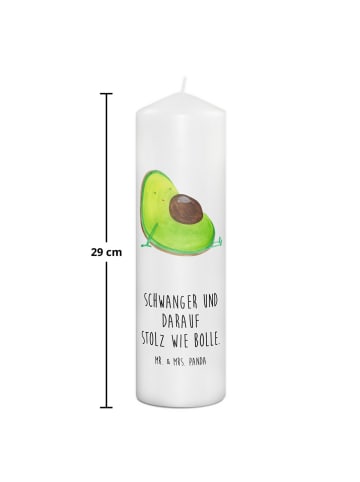 Mr. & Mrs. Panda Kerze Avocado Schwangerschaft mit Spruch in Weiß