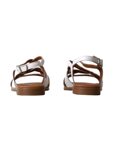 Divine Factory Flache Sandalen aus Leder Alénoa Weiß