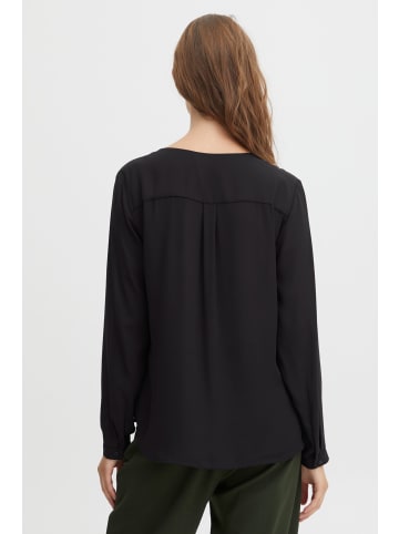 Oxmo Langarmbluse OXHally 21800111-ME  Bluse mit V-Ausschnitt in Schwarz