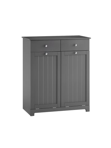 SoBuy Wäschekorb-Schrank in Mattes Dunkelgrau - (W) 38 x (H) 90 x (L) 78 cm