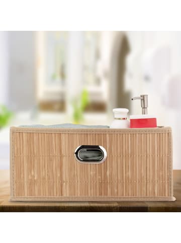 relaxdays 3 x Aufbewahrungskorb in Natur - (B)31 x (H)14 x (T)31 cm