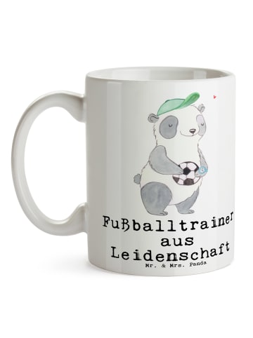 Mr. & Mrs. Panda Kaffeehaferl Fußballtrainer Leidenschaft mit Sp... in Weiß