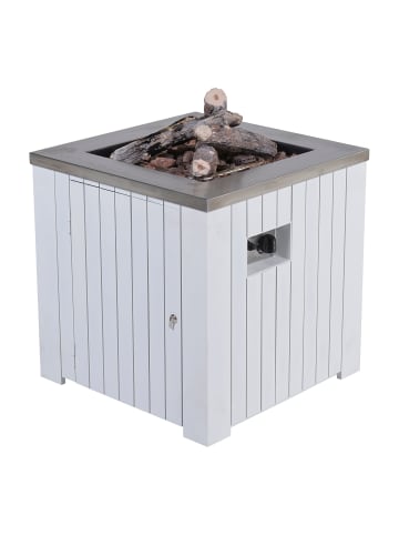 GMD Living  Gartenkamin, Feuerstelle FARO in Farbe Weiss-Matt