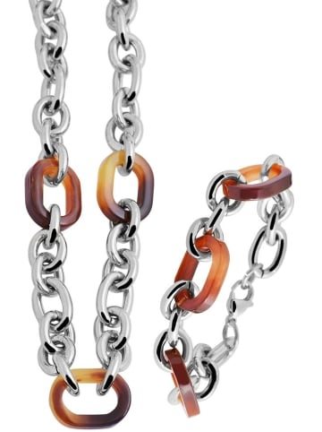 Adeliás Damen Halskette – Ankerkette aus Edelstahl 45 cm in silber