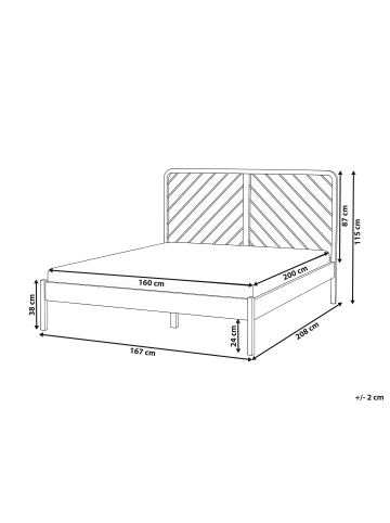 Beliani 2-tlg Doppelbett SEPHOS in Braun