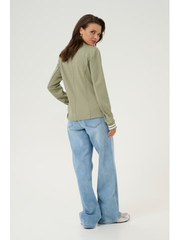 Kaffe Blazer Kinnie Regular fit in Oil Green/Chalk Stripe