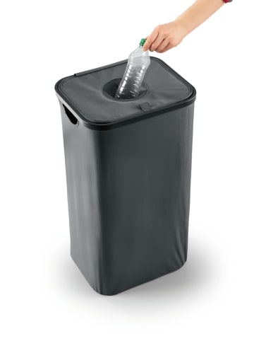 EASYmaxx Pfandflaschen-Sammelbehälter 100l anthrazit inkl. 2 Beuteln grau