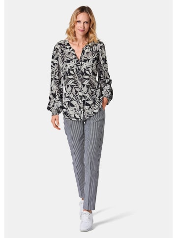 GOLDNER Kurzgröße:  Tunika-Druckbluse in schwarz / weiß / gemustert