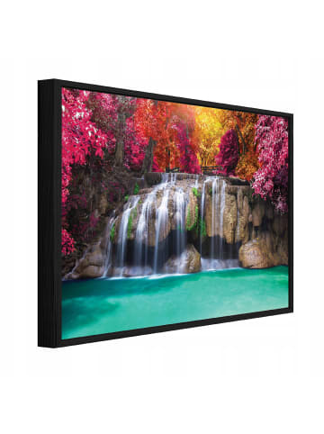 WALLARENA Bild mit Rahmen Wasserfall in Bunt