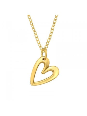 Alexander York Kette mit Anhänger HERZ in Gold aus 925 Sterling Silber, 2-tlg. in gold