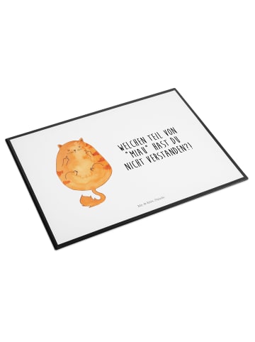 Mr. & Mrs. Panda Schreibunterlage Katze Mittelfinger mit Spruch in Weiß