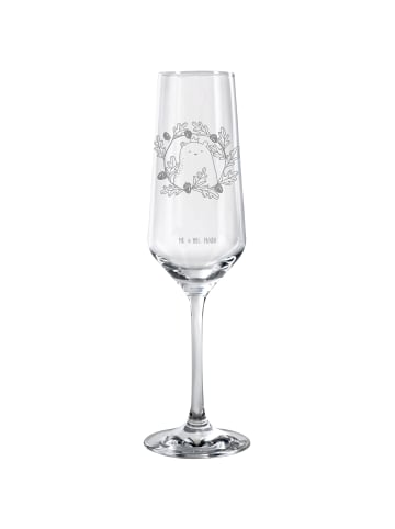 Mr. & Mrs. Panda Champagnerglas Bär König ohne Spruch in Transparent