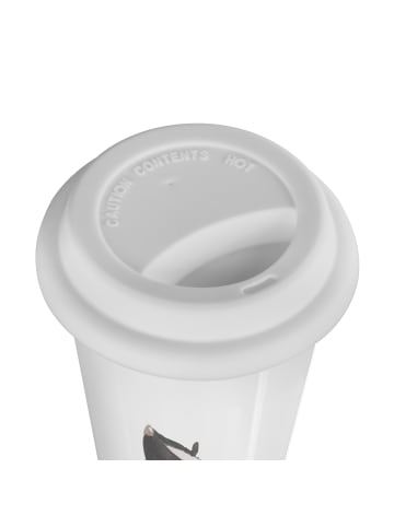 Mr. & Mrs. Panda Thermobecher Stinktier Sitzen ohne Spruch in Weiß