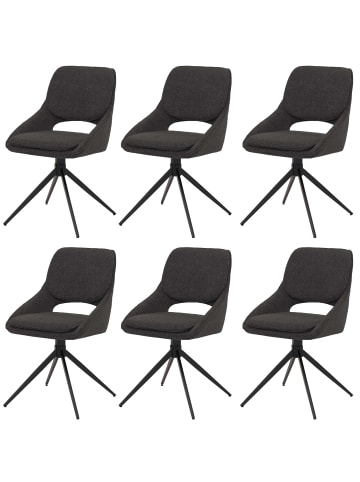 MCW 6er-Set Esszimmerstuhl N73, Dunkelgrau