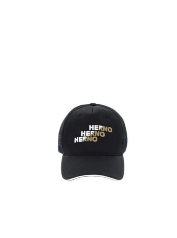 Herno Schwarz Baumwolle Cap (Baseball Hut)