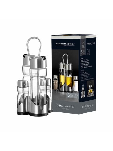 Ritzenhoff & Breker 5er Set Menageset Basic transparent-silber in transparent-silber