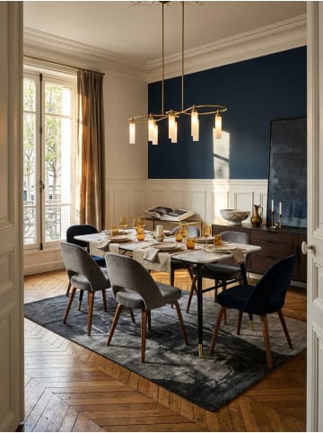 KADIMA DESIGN Esszimmertisch 180x90x76 cm Esstisch in Marmor-Optik Modern, in Weiß