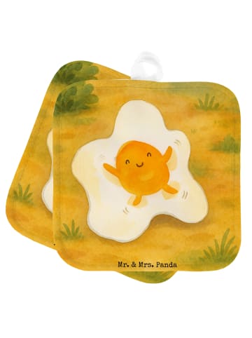 Mr. & Mrs. Panda Topfuntersetzer Spiegelei Ei Design ohne Spruch in Weiß